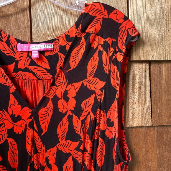 EUC Plenty by Tracy Reese Black/Red Floral Print Robin Dress in Women's X-Large - Picture 5 of 12